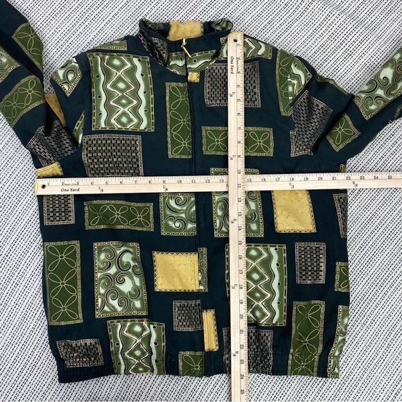 Drapers & Damons Petite Mosaic Tile Print Microfiber Bomber Jacket Black PM - Picture 13 of 14